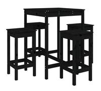 vidaXL Ensemble bar de jardin 5 pièces noir pin massif