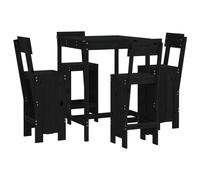 vidaXL Ensemble bar de jardin 5 pièces noir pin massif