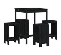 vidaXL Ensemble bar de jardin 5 pièces noir pin massif