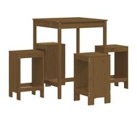 vidaXL Ensemble bar de jardin 5 pièces pin massif brun miel