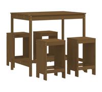 vidaXL Ensemble bar de jardin 5 pièces pin massif brun miel
