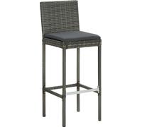 vidaXL Ensemble bar de jardin 7 pièces avec coussins poly rotin gris