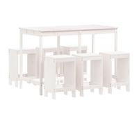 vidaXL Ensemble bar de jardin 7 pièces blanc pin massif