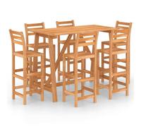 vidaXL Ensemble bar de jardin 7 pièces bois massif acacia
