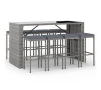 Ensemble de bar de jardin VidaXL avec coussins - Gris