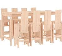 vidaXL Ensemble bar de jardin 9 pièces pin massif