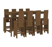 vidaXL Ensemble bar de jardin 9 pièces pin massif brun miel