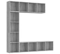 Vidaxl Ensemble Bibliothèque/Meuble Tv 3 Pcs Sonoma Gris 180x30x180 Cm