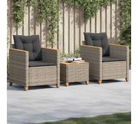 vidaXL Ensemble bistro 3 pcs - Gris
