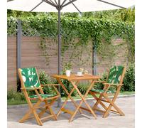 vidaXL Ensemble bistro 3 pcs - Motif feuilles