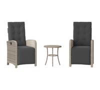 Salon de jardin rotin gris 3 pieces 45.0 x 50 cm