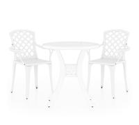 vidaXL Ensemble Bistro 3 pièces fonte d'aluminium blanc
