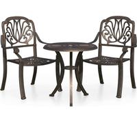 vidaXL Ensemble Bistro 3 pièces fonte d'aluminium bronzes
