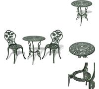 vidaXL Ensemble Bistro 3 pièces fonte d'aluminium vert - ensembles de meubles de jardin