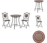 vidaXL Ensemble Bistro 3 pièces Mosaïque Céramique Terracota - Ensembles de meubles de jardin
