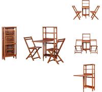 vidaXL Ensemble Bistro 3 pièces pliable bois massif acacia - Ensembles de meubles de jardin