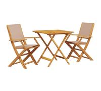 Ensemble de bistro 3 pcs taupe tissu et bois massif, ensemble de bistro de jardin, ensemble de balcon, ensemble de 3281882
