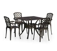 vidaXL Ensemble Bistro 5 pièces fonte d'aluminium bronzes
