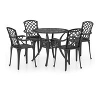 vidaXL Ensemble Bistro 5 pièces fonte d'aluminium noir