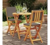 vidaXL Ensemble bistrot avec coussins 3 pièces Bois massif d'acacia naturel huilé