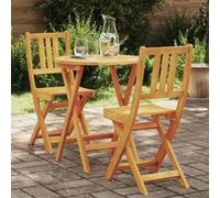 vidaXL Ensemble de table et chaises de bistrot, 3 pièces, en bois d'acacia massif, finition huile naturelle