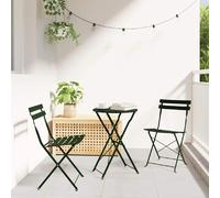 vidaXL Ensemble bistro pliant 3 pcs Foret Acier