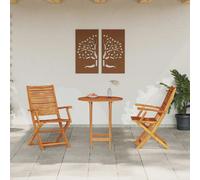 vidaXL Ensemble bistrot pliant 3 pièces Marron Bois massif d'acacia
