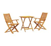 vidaXL Ensemble bistrot pliant 3 pièces Marron Bois massif d'acacia