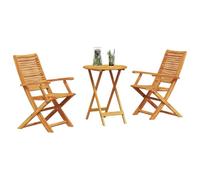 vidaXL Ensemble bistrot pliant 3 pièces Marron Bois massif d'acacia
