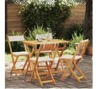vidaXL – Ensemble bistrot 5 pièces 4105504 – Bois d'acacia massif huilé, pliable avec coussins