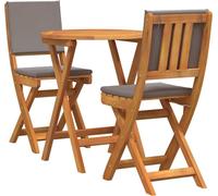 vidaXL Ensemble de table et chaises de bistrot, 3 pièces, en bois d'acacia massif, finition huile naturelle