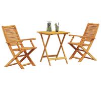 vidaXL Ensemble bistrot pliant 3 pièces Marron Bois massif d'acacia