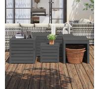 vidaXL Ensemble boîtes jardin 4 pcs Gris
