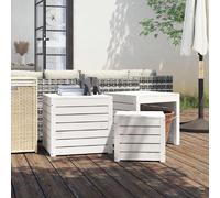 vidaXL Ensemble Boîtes jardin blanc - Bois de pin