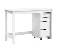 vidaXL Ensemble bureau et cabinet roulant MOSS 2 pcs Blanc