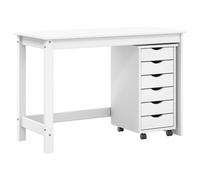 vidaXL Ensemble bureau et cabinet roulant MOSS 2 pcs Blanc