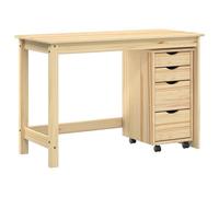 vidaXL Ensemble bureau et cabinet roulant MOSS 2 pcs Marron