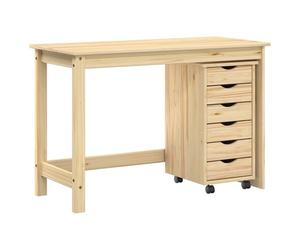 vidaXL Ensemble bureau et cabinet roulant MOSS 2 pcs Marron