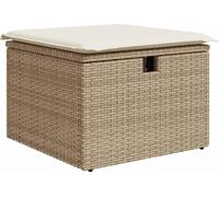 vidaXL Ensemble canapé avec coussins avec mémoire Beige et crème Poly-Rattan