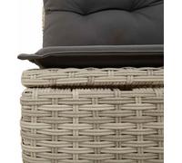 vidaXL Ensemble canapé avec coussins avec mémoire gris clair Poly-Rotin