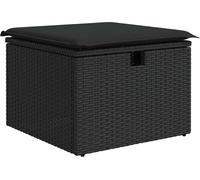 vidaXL Ensemble canapé avec coussins avec mémoire noir poly rotin