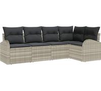 vidaXL Ensemble canapé avec coussins Gris clair Polyester