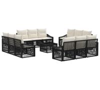 vidaXL Ensemble canapé de jardin 13 pcs noir poly rotin