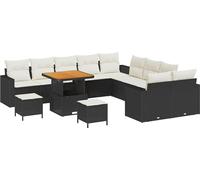 vidaXL Ensemble canapé de jardin 13 pcs noir poly rotin