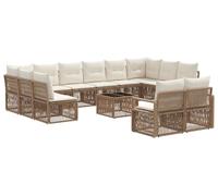 vidaXL Ensemble canapé de jardin 13 pièces beige polyrotin