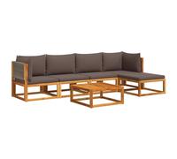 vidaXL Ensemble canapé de jardin 6 pièces avec coussins bois acacia & corde