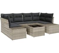 vidaXL Ensemble canapé de jardin 8 pcs gris clair et gris foncé Poly-Rotin