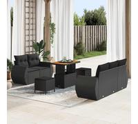 vidaXL Ensemble canapé de jardin 8 pcs noir poly rotin
