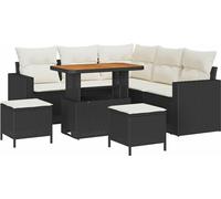 vidaXL Ensemble canapé de jardin 8 pcs noir poly rotin