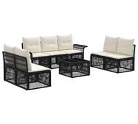 vidaXL Ensemble canapé de jardin 8 pcs noir poly rotin